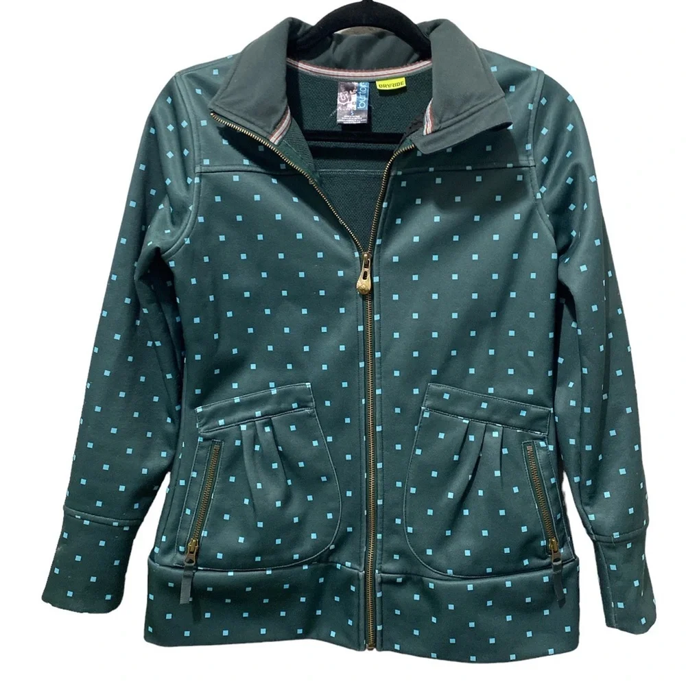 Burton Dryride Snow board Full Zip Jacket small Green Blue MCM